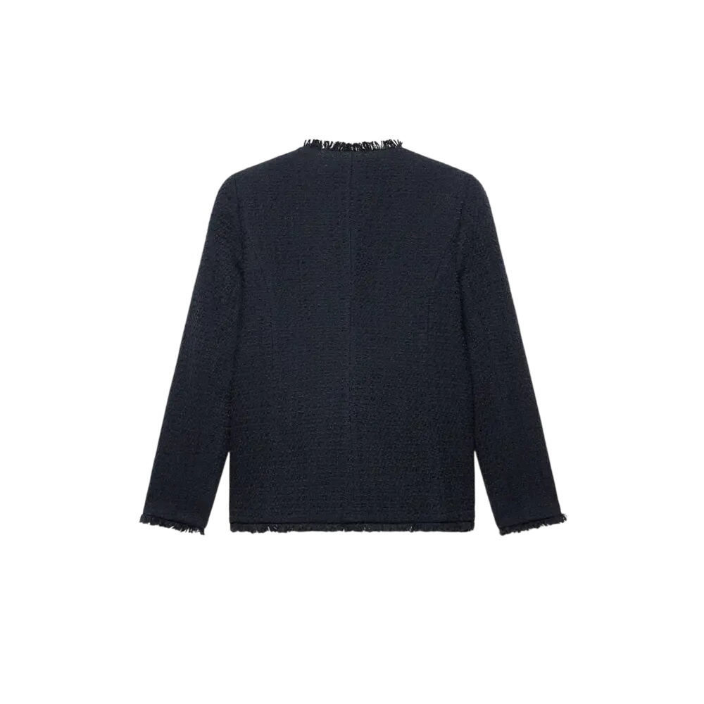 Mint Velvet Navy Boucle Tweed Jacket